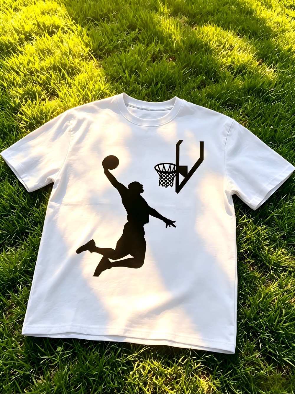 American Retro Basketball Dunk Print Men's Short-Sleeve Women Men T-shirt unisex